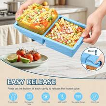 Silicone Freezer Tray For Soup With Lid - 2 Cup Soup Freezer Container Molds - Extra Large Ice Cube Tray - Silicone Freezer Food Molds For Freezing & Storing Soup, Sauce, Broth, Leftovers (2 Pack)-167239 - LightBlue - Xem 4