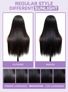 OQ 蕾丝前假发 无胶假发 Wear Go 假发 Wear & Go 无胶假发 直发真人发假发 13x4 高清蕾丝假发 真人发假发 18-30 英寸 180% 密度蕾丝前假发 神秘盒子 预剪预拔 自然色