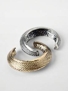 1 Vòng tay dạng vòng tay cơ bản tối giản, thiết kế hình vòm, vòng tay kim loại cứng - Nhiều màu - Xem 5