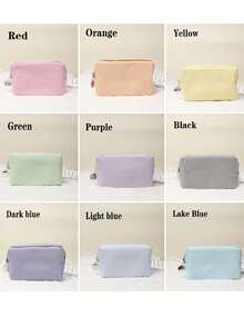 Embroidered Seersucker Cosmetic Bag, (Large + Small) Personalized Seersucker Cosmetic Bag, Custom Embroidered Toiletry Bag, Cosmetic Bag, Bridesmaid Gift, Bridal Party Gift, Cosmetic Storage Bag - Multicolor - View 6