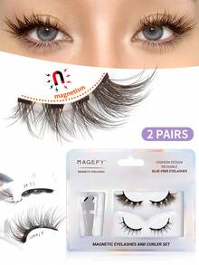 MAANGE Bộ 2 cặp mi giả từ tính, kèm nhíp, có thể tái sử dụng, mi dày đan chéo, thiết kế tự nhiên, phù hợp để sử dụng hàng ngày, đi làm, học tập, du lịch, dự tiệc và các dịp khác. - màu đen - Xem 13