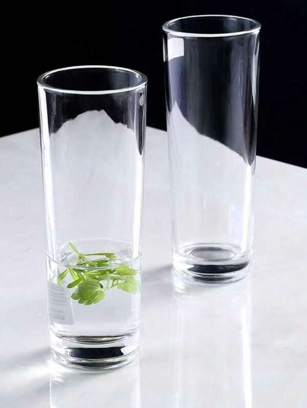 Copo de vidro reto de 280 ml para água, copo de leite para café da manhã, copo de suco para bebidas geladas, copo de chá engrossado, copo de cerveja, escova para copos com cabo longo, escova para garrafas, conjunto de copos e escovas