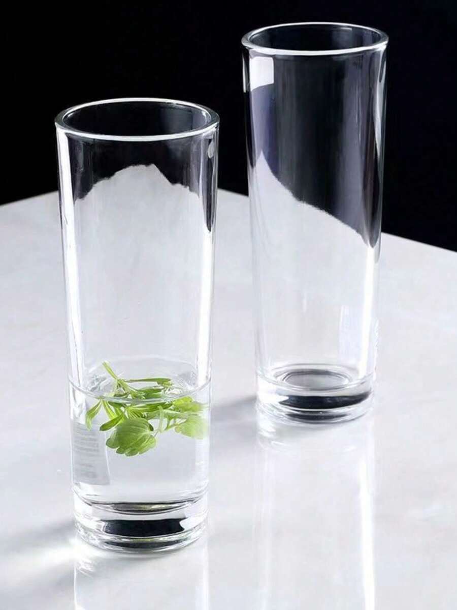 280ml Straight Glass Water Cup, Breakfast Milk Cup, Cold Drink Juice Cup, Thickened Tea Cup, Beer Cup,Long Handled Cup Brush, Bottle Brush,Cup And Brush Set