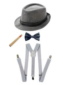 D EXCEED 3/4/5/8件套 1920年代男士帽子、领结和吊带，复古配饰，适用于主题宴会、复古舞会、服装嘉年华、周年庆典和戏剧表演 - 彩色 - 查看 9