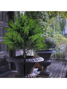 Outdoor Artificial Green Plant Juniper Topiary Ball - Durable Faux Pine Tree/UV Resistant Fake Shrub For Outdoor And Indoor, Patio, Porch, Garden Decor, All Season Holiday Decor, No Power Needed - Maintenance Free, Outdoor Decor, Natural Looking Shrub, Thanksgiving, Christmas Decor, Durable Plastic Shrub - Multicolor - View 8