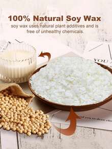 Kit de elaboración de velas de cera de soja pura - Gránulos de fusión de bajo humo, fórmula vegana de combustión limpia para manualidades navideñas (Halloween/Navidad), fragancias para el hogar y regalos