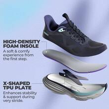 Women's Slip On Walking Shoes Hands-Free Cushion Running Tennis Non-Slip Comfortable Gym Workout Athletic Breathable Fashion Sneakers SwiftLite - 藍色 - 查看 7