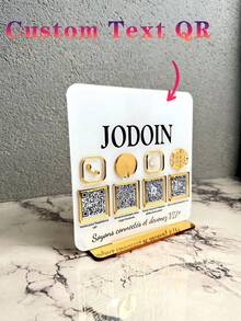 Customized QR Code Business Social Media Signage, Payment Signage, Customized Logo Signage, Payment Methods And Social Media Signage, Customized Acrylic QR Code Display Stand, Personalized Business QR Code With Transparent Display Stand, Multi-Functional, Decorative,Home Decor Living Room ,Accessible Luxury, Scan To Pay - Multicolor - View 3