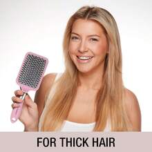 Velvet Touch Paddle Cushion Hair Brush - Detangling Hairbrush - Curly Or Straight Styles - Men Or Women - Detangler - Features Soft Touch Handle - Blush Pink,11757298 - Màu Hồng  Dưa hấu - Xem 6