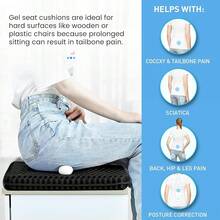 19.7" Gel Seat Cushion, Super Large & Thick Office Chair Cushion For Long Sitting - Back Hip Tailbone Pain Relief Cushion, Egg Seat Cushion Desk Chair Pads For Cars Wheelchair - Fits Up To 350 Lbs-222684 - 黑色XLTHICKEST24 - 查看 7