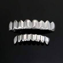 A Set Of Halloween Hip-Hop Braces With Eight Upper And Eight Lower Teeth, Simple Glossy Design, Men's Style - Silver - View 10
