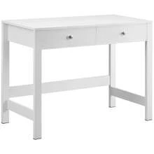 Small Desk With Drawers, Kids Desk For Bedroom, Modern Simple Study Table For Drawing, Reading, Writing, Rectangle MDF Furniture Study Storage Table For Home, Office, White - White - View 8