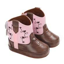 Baby Fashion PU Boots Infant Girls Non-Slip Soft Sole First Walker Winter Warm Snow Boots Crib Shoes - 粉色 - 查看 4