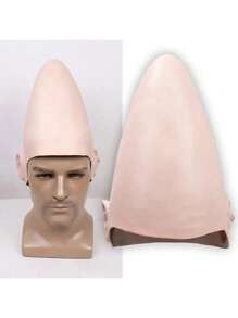 1 件外星人锥形头乳胶面具 - 裸色、光滑、尖头骷髅帽，适用于角色扮演、万圣节和派对道具、配饰 | 俏皮设计 | 耐用乳胶，万圣节服装配饰 - 彩色 - 查看 2