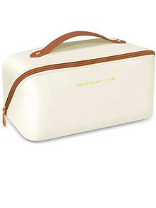 Multifunctional Travel Storage Bag, PU Leather Waterproof Cosmetic Bag, Large Capacity Double-Layer Cosmetic Bag, Cosmetics Organization And Storage, Cosmetics Storage Bag, Skin Care Bag, Large Capacity Toiletries Bag, Travel Home Cosmetic Bag Storage Bag, Cosmetics Storage Bag, Travel Accessories, Bag, Room Decor, Bag, Vanity, Make Up Bag, Organizer, Storage