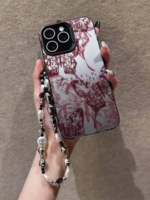 Funda de teléfono con arte lineal de mariposa rosa, personalizada para iPhone 16 Pro Max, 15, 14 Plus, 13, 12, 11 Funda protectora