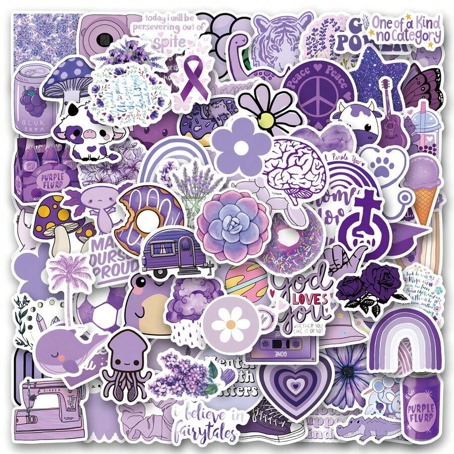 120PCS Purple Stickers Vinyl Stickers Scrapbook, Journaling, Laptop ...