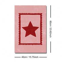 1 pieza Póster vintage con estampado de estrella rosa y roja sin marco, arte de pared en lienzo con estética minimalista y femenina, decoración moderna para dormitorio, apartamento, sala de estar, habitación, hogar