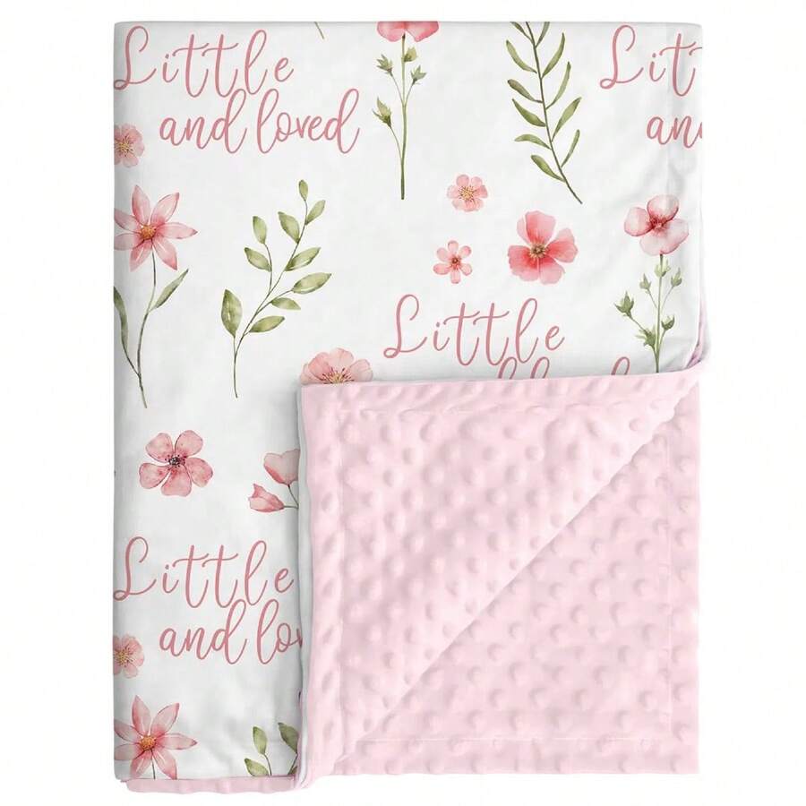 Floral Baby Blankets For Girls - Super Soft Nursery Minky Blanket, Newborn Baby Blanket With Double Layer Dotted Backing, Pink Bed Throw Blanket, 30 X 40 Inch - Pink Flowers - View 1