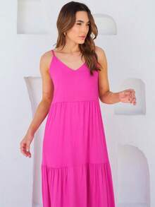 Women Dresses - 玫紅色 - 查看 7