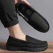 Men Shoes Comfortable Slip-On Slipper With Warm-Lined Interior Sole For Winter & Fall - Indoor/Outdoor Shoes Elegant Casual Shoes Gift For Dad - Black - View 3