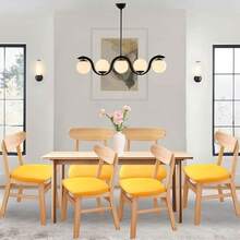 Stretch Non-Slip Soft Washable Dining Chair Covers Set Of 4, Yellow Cushion Slipcovers Kitchen And Dining Room Chairs - 10 - View 6