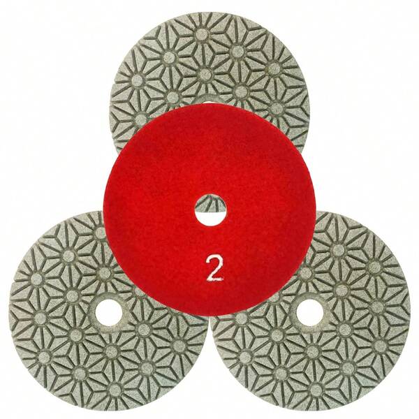 Huang Chang 3-Stufen Diamant Schleifpads (#1 #2 #3) – 3-teiliges Set zum Polieren von Granit, Marmor, Beton – Polierscheibe für Winkelschleifer