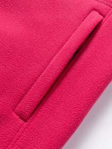 1件装 女士户外徒步登山330克加厚防风抓绒外套，冬季滑雪