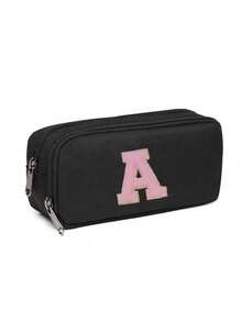 Kids Customized Letter Large Capacity Pencil Case - Black - View 22