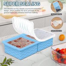Silicone Freezer Tray For Soup With Lid - 2 Cup Soup Freezer Container Molds - Extra Large Ice Cube Tray - Silicone Freezer Food Molds For Freezing & Storing Soup, Sauce, Broth, Leftovers (2 Pack)-167239 - LightBlue - Xem 5