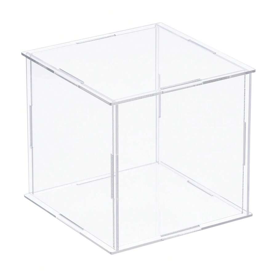 Clear Display Case, Acrylic Box Assemble Dustproof Box Showcase For Collectibles, Crafts - Clear 3.9x3.9x3.9inch - View 1