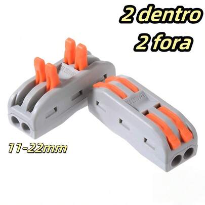 kit 10 un Conector Compacto Elétrico Emenda
