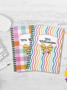 Customized Personalized Name Notebooks, Spiral-Bound Notebooks, Cute Student Diaries, Back-To-School Gifts, Teacher Appreciation Gifts, Gifts For The First Day Of School, Cute School Stationery Sets Suitable For Boys And Girls, Essential School Stationery Sets,Multi-Functional,Ornamental,Reusable,Modern,Colorful,Cute,Vintage,Cartoon,Kawaii,Custom,Personalized,Unique,Customized,Workers,Clients,Students,For Business/Work/Office,For School,Office & School Supplies,Xmas Decoration,Tendencia Local - Multicolor - View 9