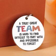 [Team Gift] Stainless Steel Keychain With Inspiring Teamwork Quotes - Colorful Motivational Keyring, Suitable For Team Building, Employee Appreciation, Colleague Birthday And New Hire Welcome, Also Can Be Used As Bag Charm, Car Pendant, Gift For Teachers, Friends, Sisters Gifts For Mother, Father, Graduation, And Teacher - Multicolor - View 3