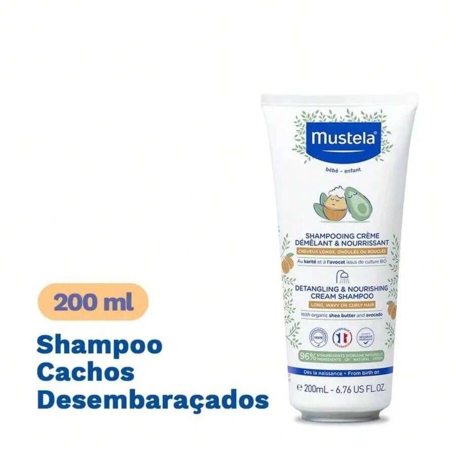 Shampoo Mustela Cachos Desembaraçados 200ml - Transparente - Visão 1