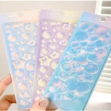 Set de 12 pegatinas Goo-Ka lindas, pegatinas de planificador brillantes y holográficas de estilo coreano, pegatinas decorativas de celebridades de dibujos animados