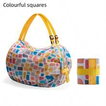 Bolsa de armazenamento dobrável multicolorida, sacola de compras de supermercado, bolsa de compras transversal da moda de grande capacidade