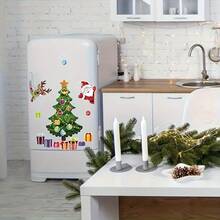 Juego de imanes navideños - Con diseños de Papá Noel, muñeco de nieve y renos, adecuado para decorar refrigeradores, puertas de garaje y autos, agregando un ambiente festivo a la decoración del hogar, decoraciones navideñas y decoración de habitaciones en invierno
