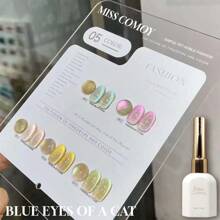 Esmalte de Unha Miss Comoy 15ml Efeito Olho de Gato com Bolhas do Oceano, Novo Lançamento Quente da Primavera e Verão de 2025, Verde Jade Duradouro, Rosa Água Dourada, Azul e Roxo, Pó Magnético de Miçangas Delicado com Ótima Aderência, Esmalte Gel Olho de Gato Comumente Usado em Salões de Beleza