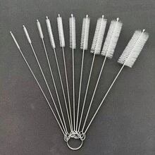 5/10/20件吸管清洁刷，茶壶嘴窄缝隙刷，硬毛奶瓶刷清洁工具，不锈钢小刷子圣诞礼物，学校用品 - 白色 - 查看 21