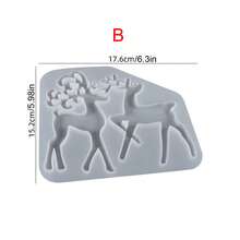 Multi Form Christmas Elk Silicone Mold DIY Aromatherapy Gypsum Cement Mold Christmas Elements Design Keychain Jewelry Hanging Resin Casting Mold Crystal Drip Glue Mold Plaster Crafts Mold Home Festival Christmas Tree Decoration