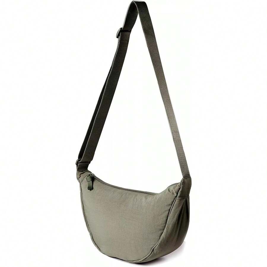 Nylon Crescent Crossbody Bag For Women Men Fanny Pack Small Travel Sling Bag - 綠色 - 查看 1