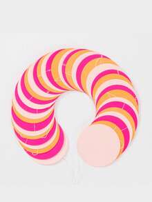 1pc 6.6ft Hot Pink & Orange Autumn Party Hanging Garland Decoration - Birthday Shower Paper Pull Flower Banner - Suitable For Sunset Autumn Thanksgiving, Bridal Wedding, Graduation Background Decor - Multicolor - View 3