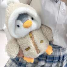 Keylingwd 25CM/9.84IN Kawaii Pingwin Pluszowa Zabawka Miękka Pluszowa Wypchana Zabawka Pingwina z Kreskówek Urocza Lalka Pingwina Ubieranka Prezent Urodzinowy Dla Dzieci Prezent Bożonarodzeniowy Prezent Noworoczny Prezent Walentynkowy Dla Dziewczynek I Chłopców (Występują Nieznaczne Różnice w Kolorach Ze Względu Na Różne Partie Tkanin, A Rzeczywisty Produkt Jest Zbliżony Do Zdjęcia Promocyjnego)
