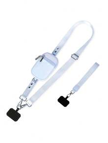 拉链手机挂绳，时尚女士斜挎手机挂绳，钱包式手机斜挎挂绳，新款拉链手机挂绳，可调节斜挎手机挂绳 - 涤纶材质，休闲风格，手机袋，女士礼物 - 彩色 - 查看 8