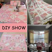 42片预裁方形布料 - 5*5英寸复古花卉图案布料方块 - 适用于拼布、剪贴簿、DIY手工、家居装饰 - 復古花卉 - 查看 6