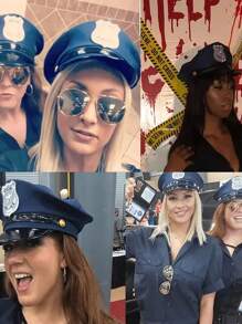 1pc Carnival Octagonal Flat Top Hat | Funny Role Play Uniform Accessory Winter Outfits Fall - Multicolor - View 3