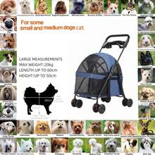 Ultra-Light Foldable Pet Stroller For Cats/Dogs (3.7kg) - Breathable Mesh, Detachable Basket & 4 Wheels | Ideal For Senior Pets & Small Breedsdog Stroller Cat Stroller Pet Stroller Dog Strollers For Dogs