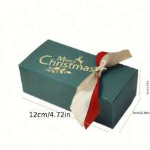5/10/20pcs Christmas Candy Gift Boxes With Ribbon, Festive Paper Treat Containers For Holiday Favors, Xmas Party Decorations, Anniversary Gifts – Elegant Seasonal Packaging For Cookies And Sweets