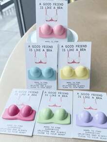 1/2/10pcs Encouragement & Motivation Card: A Good Friend Is Like A Bra - Perfect For New Year, Carnival, Thanksgiving, Graduation, Christmas, Halloween And Any Occasion - Resin Embrace Card - Multicolor - View 5